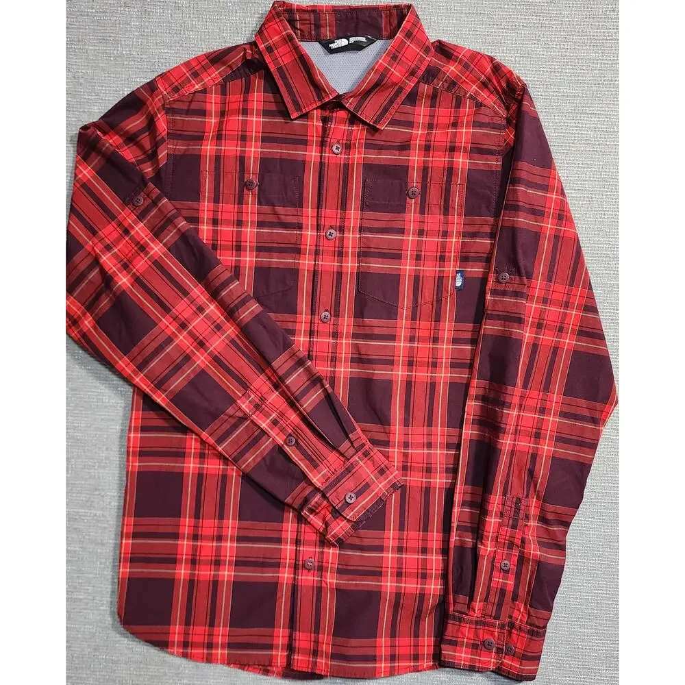 The North Face Plaid Button‎ Front Long Sleeve Shirt Mens Small